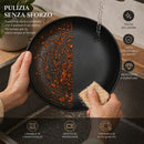 Servizio Piatti 16 Pezzi Design Moderno per 4 Persone in Gres Smaltato Nero      