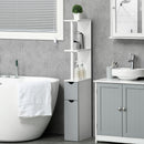 Mobile a Colonna da Bagno 15,2x29,8x118 cm in Legno Bianco e Grigio   