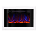 Camino Elettrico da Pavimento 74x107x16 cm Effetto Fiamma 1500W Melania & Adeli Bianco