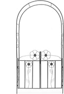 Arco da Giardino per Piante Rampicanti Rose con Cancello Battente in ferro 228cm