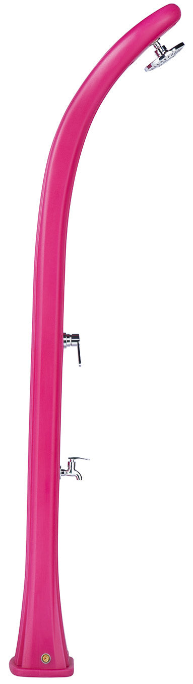 Doccia Solare da Giardino 28L Miscelatore e Lavapiedi Rosa