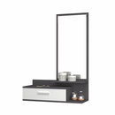 Mobile ingresso con specchio 80x35x116 cm Joy bianco ghisa