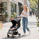 Passeggino per Bambini 0-3 Anni Pieghevole e Leggero Fino a 15 kg Chiusura a Una Mano in Tessuto Grigio Scuro      
