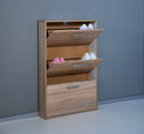 Scarpiera Salvaspazio 3 Ante 9 Paia 65x15x99,6 cm in Truciolare Nobilitato Rovere Sonoma