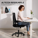 Sedia da Ufficio Ergonomica Girevole 59,5x56x93-103 cm con Braccioli Ribaltabili in Rete Traspirante Nero      