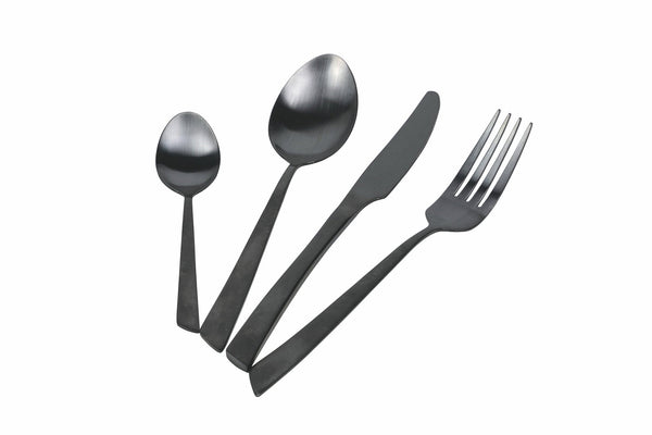 Service-Set Besteck 24-teilig aus mattschwarzem Stahl Villa d'Este Home Tivoli Cut sconto