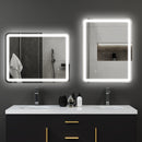 Specchio Bagno 70x90 cm LED Touch con Luce Dimmerabile a 3 Temperature e Antiappannamento      