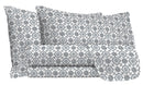 Set Lenzuola Matrimoniale con Stampa Sopra Sotto e Federe in Cotone Athena Dora Fumo