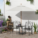Panchina 2 Posti da Giardino 160x61x96 cm con Tavolino Nera