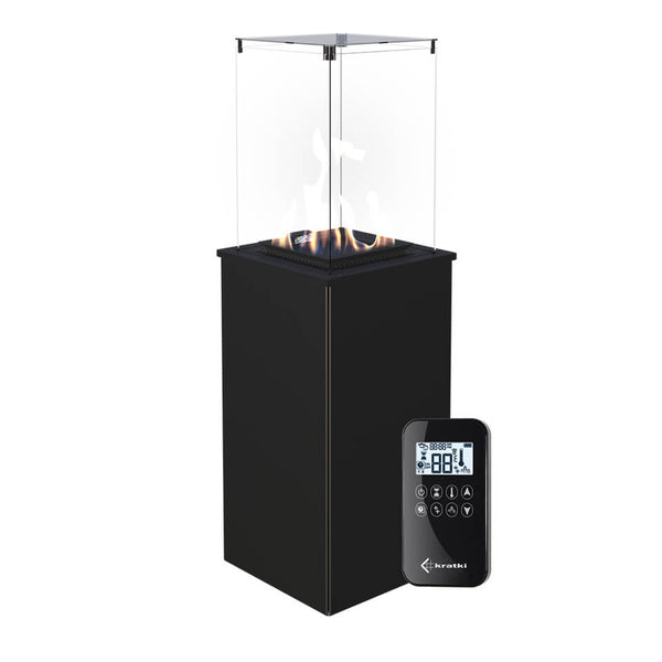 Outdoor Gaskocher 127,6x38,3x38,3cm Flig Gastonia Mini Satin Black mit Fernbedienung sconto