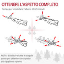 Albero di Natale Artificiale H180 cm 782 Rami con Decori e Base in Metallo Verde