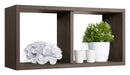 Mensola Rettangolare 2 Scomparti da Parete 70x30x23,7 cm in Fibra di Legno Morgana Maxi Rovere Scuro