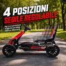 Go Kart Elettrico per Bambini 3-8 Anni 12V 3-5 km/h con Cintura di Sicurezza Capacità 30 kg Rosso      