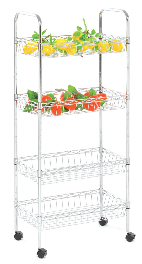 Küchenwagen 4 Ablagen aus verchromtem Metall Fumer Mercury sconto