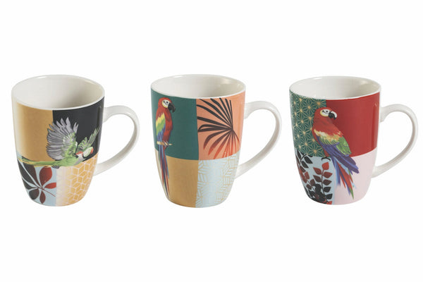 Set 6 Kaffeetassen 100 ml aus Porzellan Villa d'Este Home Tivoli Parrot Groove sconto