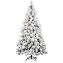 Albero di Natale Innevato Des Alpes Ø93x180 cm 312 Rami Super Folto con Effetto Neve in PVC Verde      