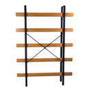 Libreria 5 ripiani 120x28xh171 cm in Metallo e Legno Achille Naturale