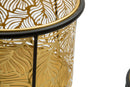 Set 2 Portavasi Ø21x40-19x22 cm in Metallo Nero e Oro