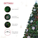 Albero di Natale Artificiale 150 cm 20 luci LED a Forma di Cristallo di Neve 