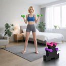 Set Manubri con Supporto 6 Manubri 12kg Totali in Metallo Multicolore      