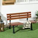 Panchina da Giardino 2 Posti 120x57x70 cm a Doghe in Ghisa e Legno di Abete Caffè      