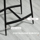 Set 2 Sgabelli da Bar in Stile Industriale 48,5x38,5x68,5 cm in Finta Pelle Nero e Marrone   