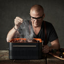 Barbecue Portatile a Carbone Carbonella 42,5x34,7x 23 cm in Metallo Cube Pietra