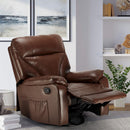 Poltrona Relax Reclinabile Manuale 90x74x130 cm in Similpelle Marrone