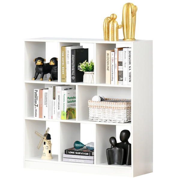 Mobile Libreria Portaoggetti a 3 Livelli e 8 Ripiani Totali 97,5x30x100 cm in MDF Bianco acquista