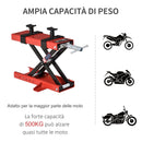 Cavalletto Alzamoto a Forbice 49,5x31x19-53 cm Regolabile in Metallo Rosso