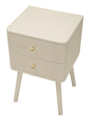 Comodino 2 Cassetti Shy 34x37,5x59 cm in Pino e MDF e Ferro      