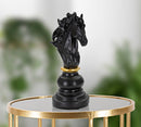 Cavallo da Scacchi 14x27x11 cm in Poliresina Nero/Oro