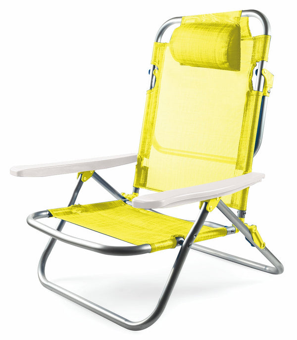 acquista Spiaggina Sonnenliege aus Aluminium und Textilene Soriani Brasile Yellow