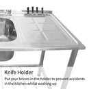 Lavello Cucina Commerciale 120x60x79 cm in Acciaio Doppia Vasca Rubinetto Gocciolatoio Destro  