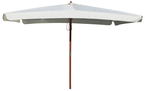 3x2m Gartenschirm aus Holz und ecrufarbenem Polyester online