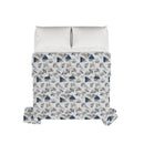 Trapuntino Estivo Double Face 100gr con Stampa in Microfibra Urban Blu Varie Misure