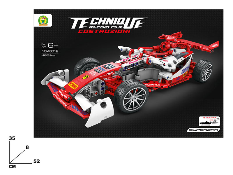 Costruzioni Racing Car 486 Pezzi Retroricarica 35x8x52 cm      