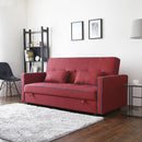 Divano Letto 185x90x92 cm in Tessuto Rosso