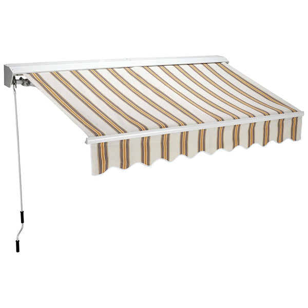 Halbkassettenmarkise 200 x 250 cm Beige gestreiftes Polyestergewebe online