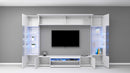 Parete Attrezzata Soggiorno 200x40x35 cm Egypt Bianco Lucido