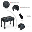 Panca Sgabello Pianoforte con Altezza Regolabile 64x35x45-55 cm in Similpelle e Legno  Nero