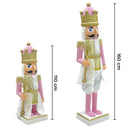 Soldato Schiaccianoci Natalizio H160 cm con Suoni e Movimento Rosa e Oro