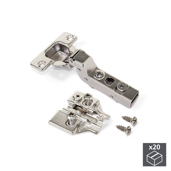 Topfscharnier 35 mm Hoher Bund Soft Closing 100° Euro-Sockel 20 Stück Emuca prezzo