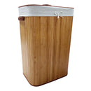 Cesto Portabiancheria 60x40x27 con Maniche e Coperchio in Bambù