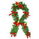 Ghirlanda Dietroporta Natalizia 40x95 cm con Palline Fiocchi Fiori Rossi