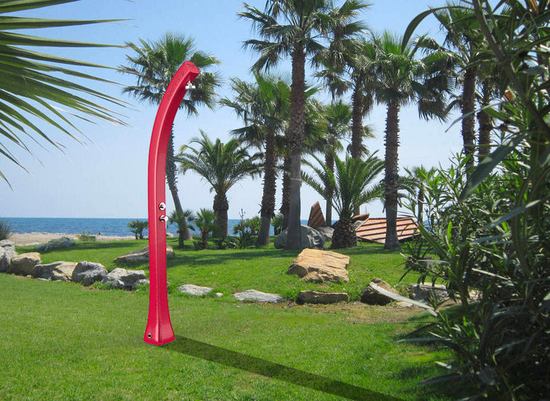 Doccia Solare da Giardino 28L Miscelatore Temporizzato Arkema Happy Beach Bianco