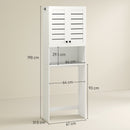 Mobile Sopra WC 67x31.5x190 cm con Armadietto a 2 Ante e Ripiano Aperto in Legno Bianco      