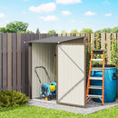 Casetta da Giardino Porta Attrezzi 100x104x160 cm con Porta in Acciaio Galvanizzato Marrone e Grigio Scuro      