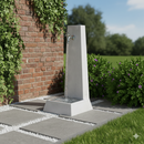 Fontana da Giardino Senza Rubinetto in Cemento Granulato di Marmo Oslo Grigio