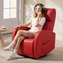 Poltrona Massaggiante 73,5x97x108 cm Reclinabile e Riscaldante con Poggiapiedi e Telecomando in Pelle PU Rosso      
